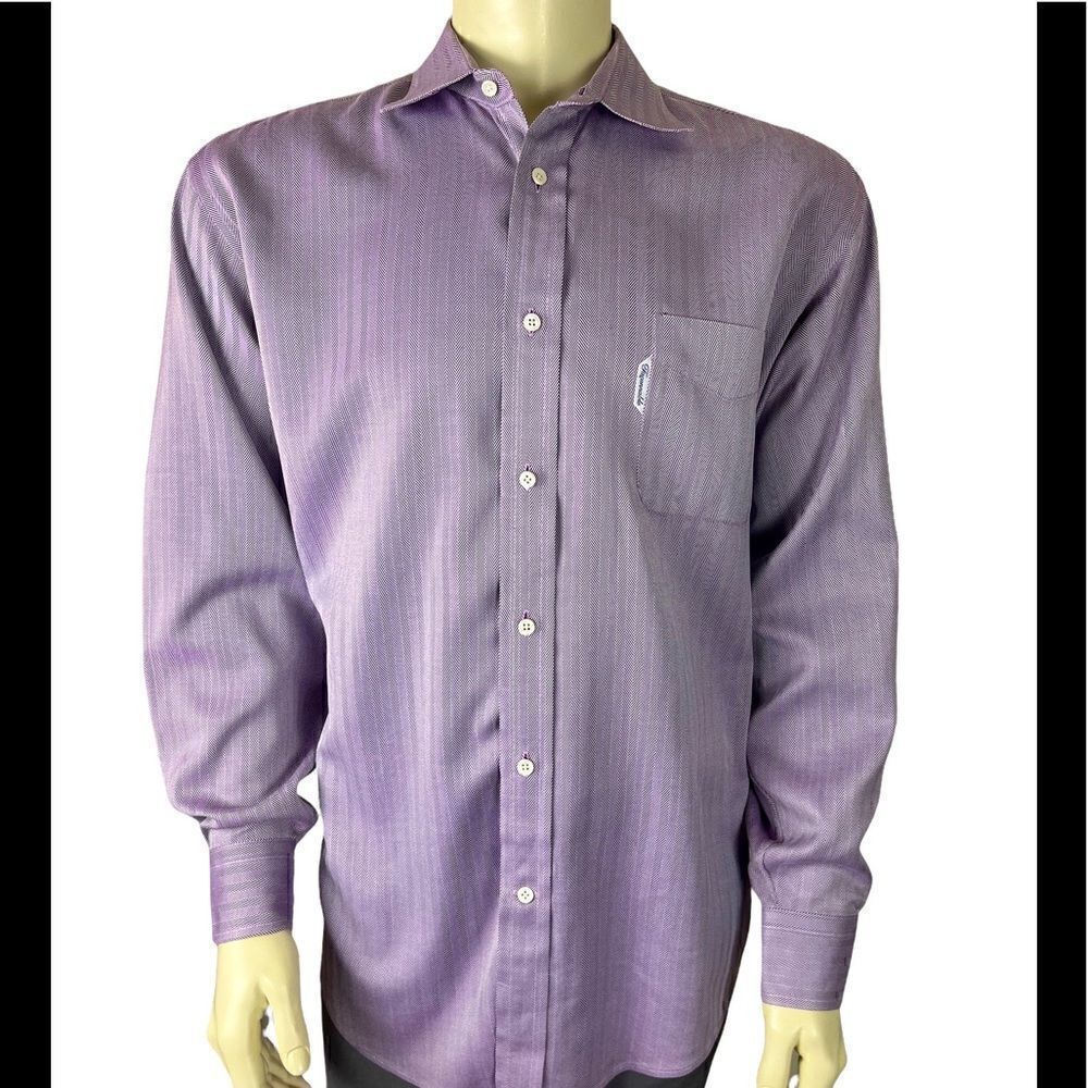 Like New Men's Faconnable L/S Lavender Dress Shirt with Front Pocket
